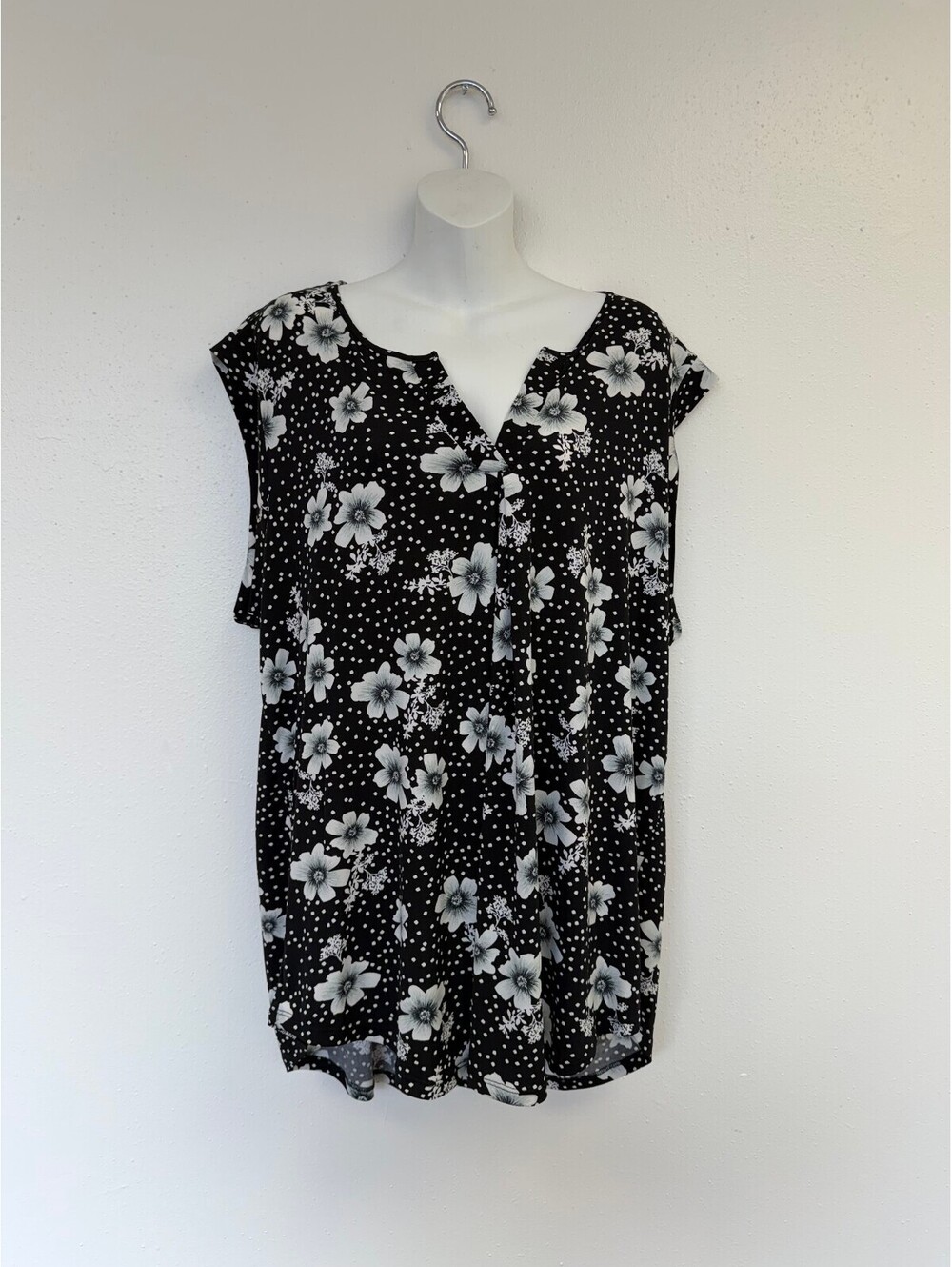 Papermoon Black and White Floral Print Dress Size 2X